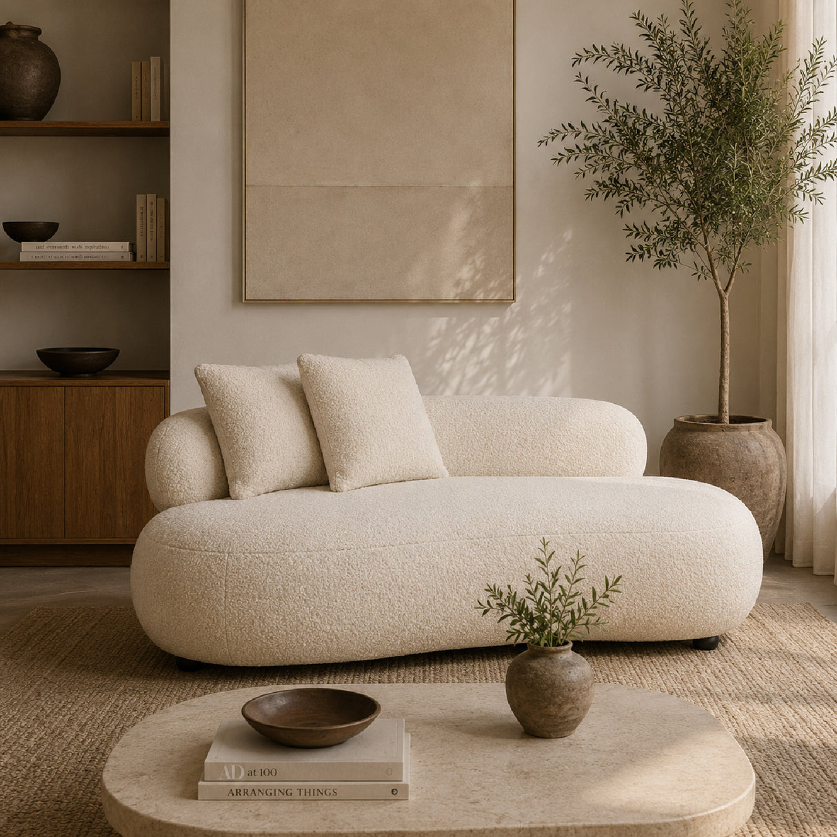 White Curved Sofa | Oroa.com