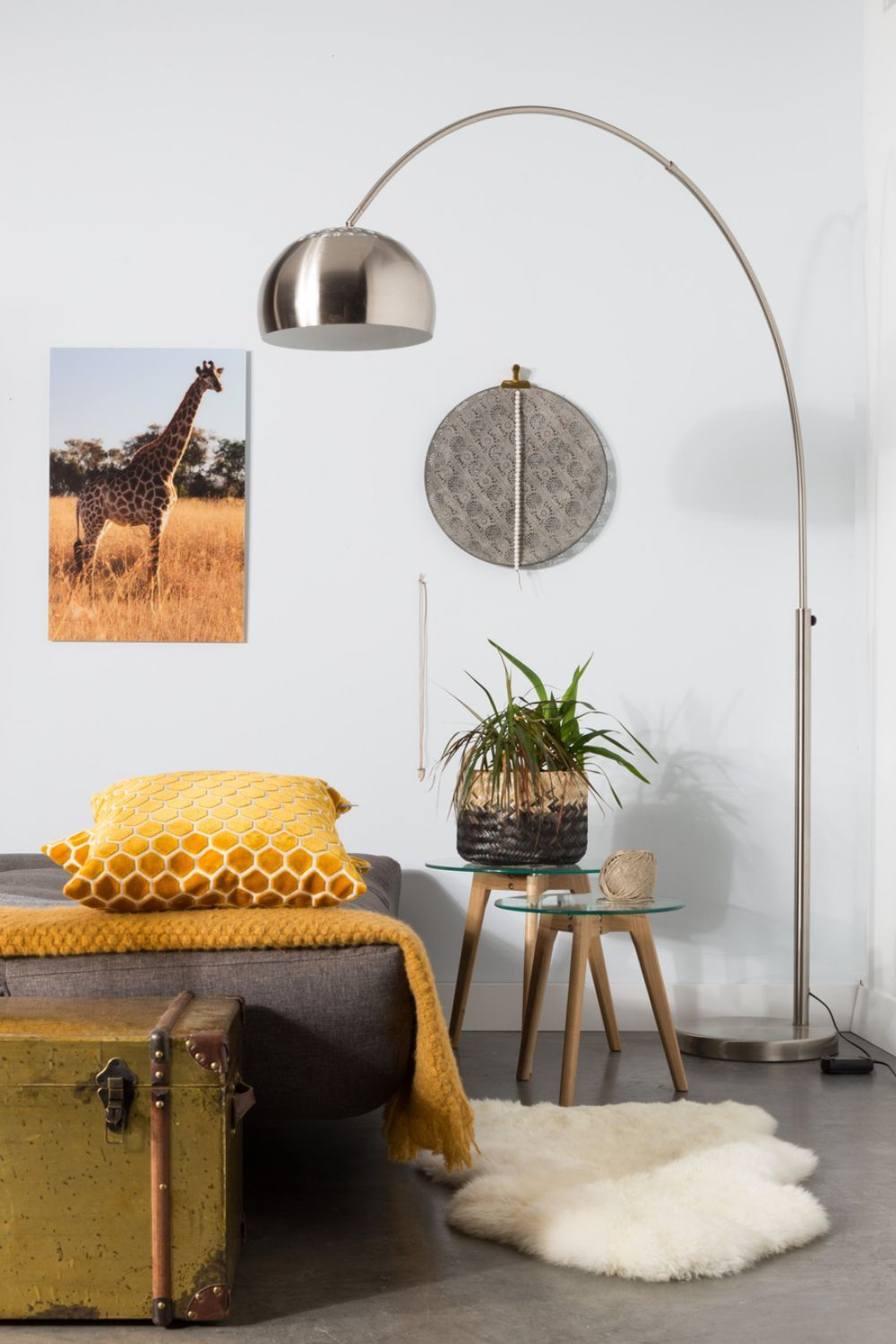 Brushed Metal Arched Floor Lamp | DF Bow | OROA.com