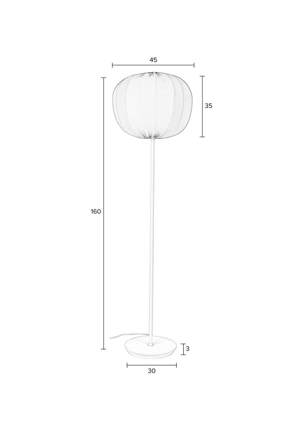 White Modern Floor Lamp | DF Shem | OROA.com