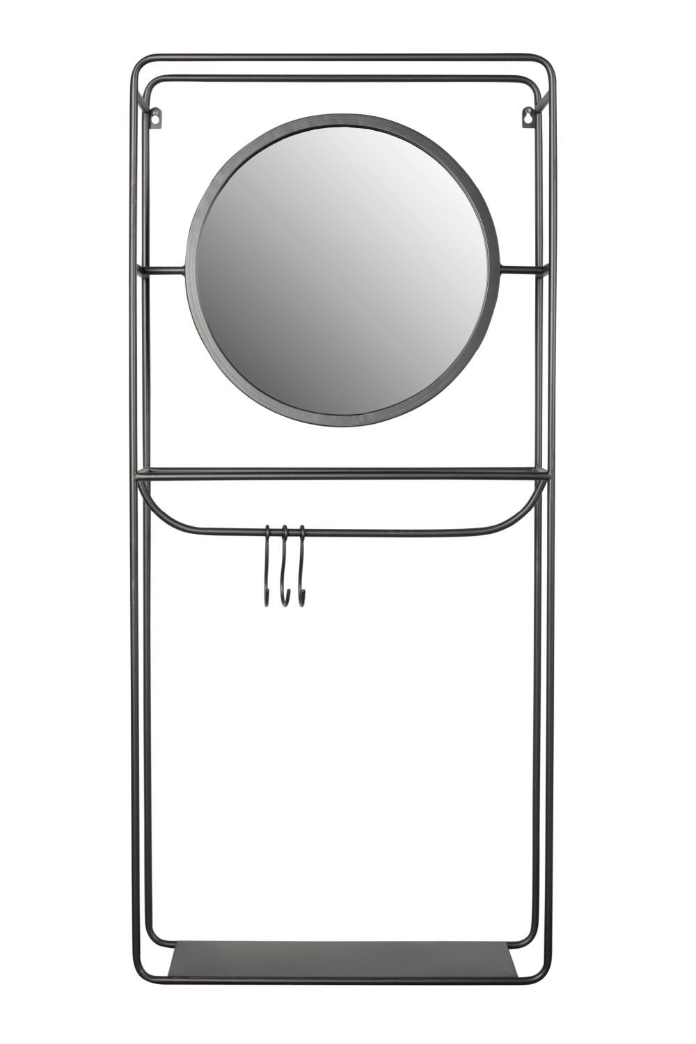 Gray Wall Rack With Mirror | DF Duco | OROA.com
