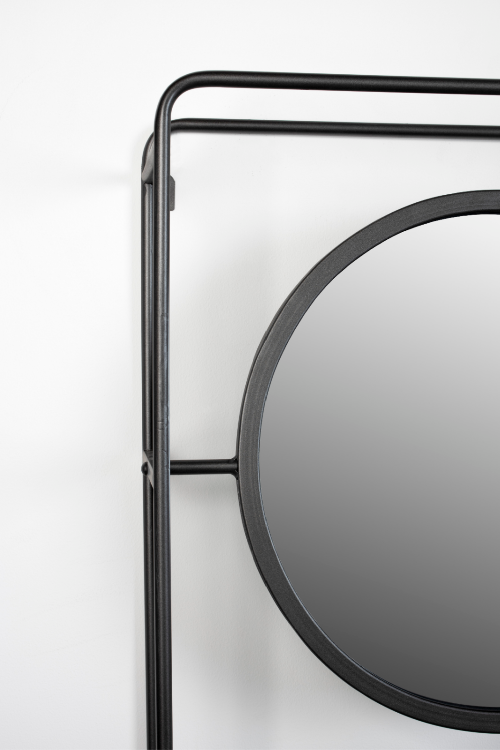 Gray Wall Rack With Mirror | DF Duco | OROA.com