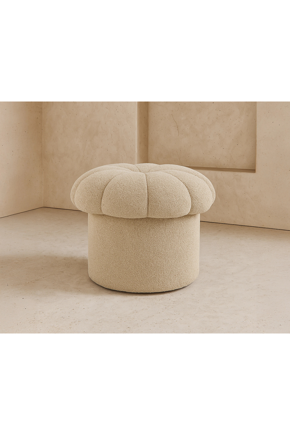 Beige Scalloped Footstool | Liang & Eimil Lis | Oroa.com
