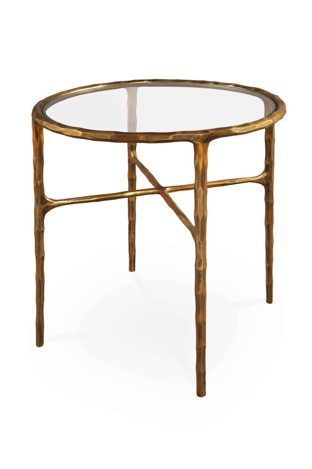 Textured Brass Round Side Table | Liang & Eimil Cobra | Oroa.com