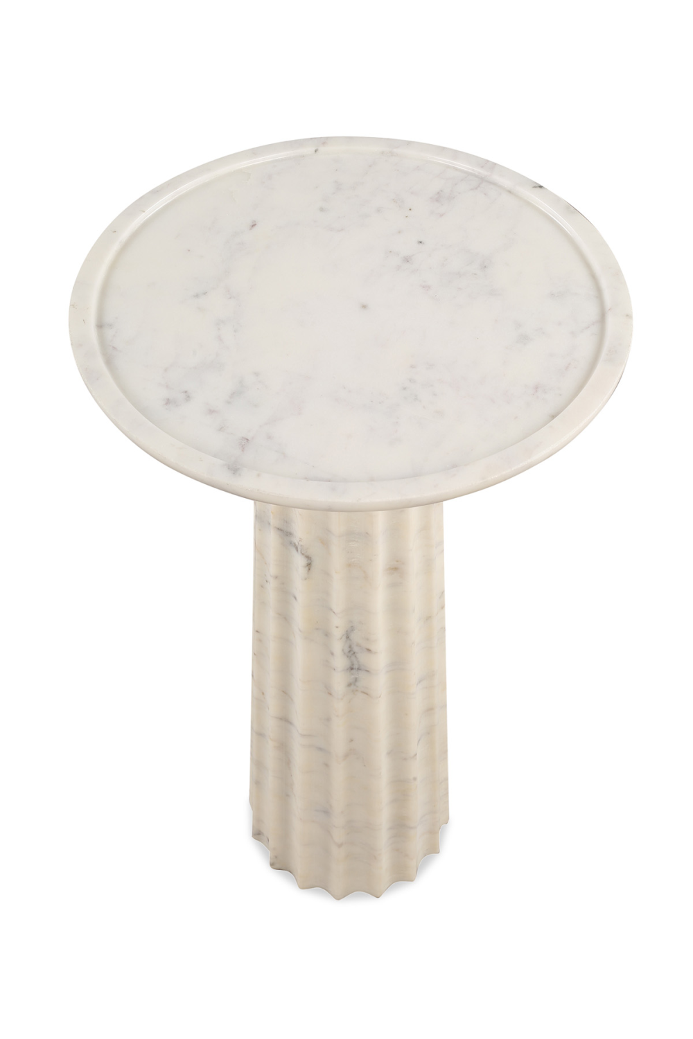 Fluted White Marble Side Table | Liang & Eimil Romano | Oroatrade.com