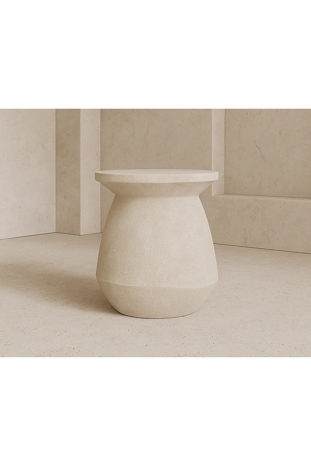 Ivory Concrete Sculptured Side Table | Liang & Eimil Poki | Oroa.com