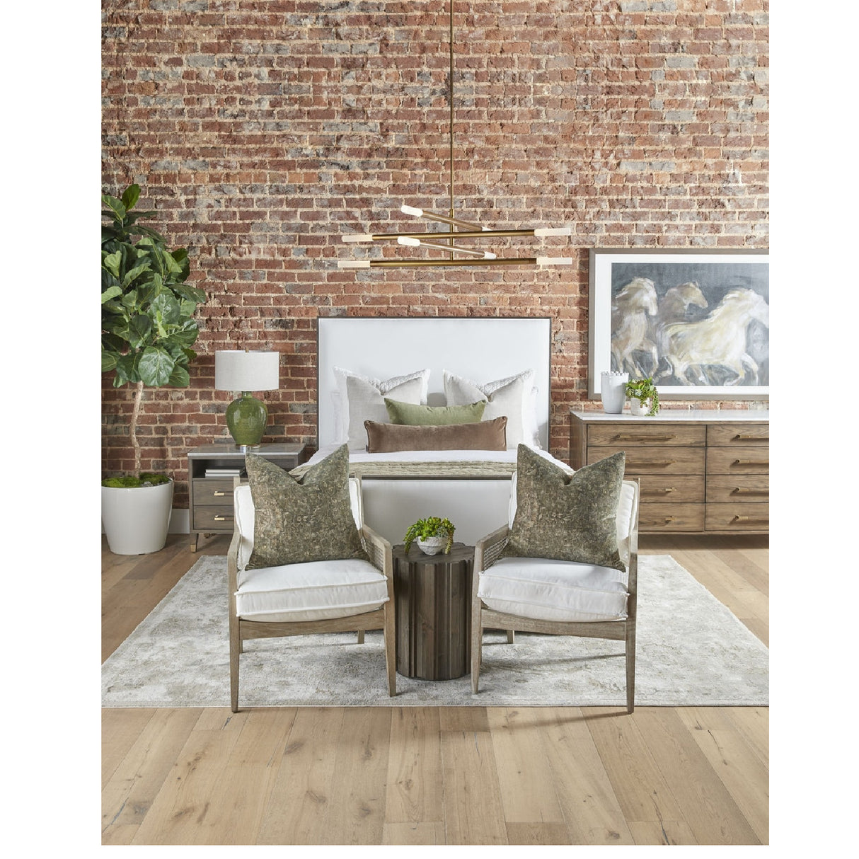 Marble Top Oak 2-Drawer Nightstand | Oroa.com