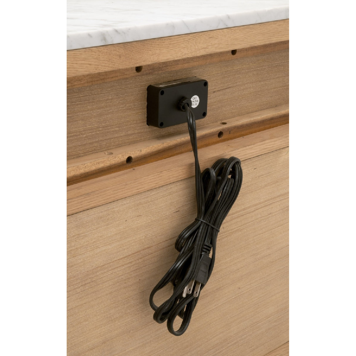 Marble Top Oak 2-Drawer Nightstand | Oroa.com