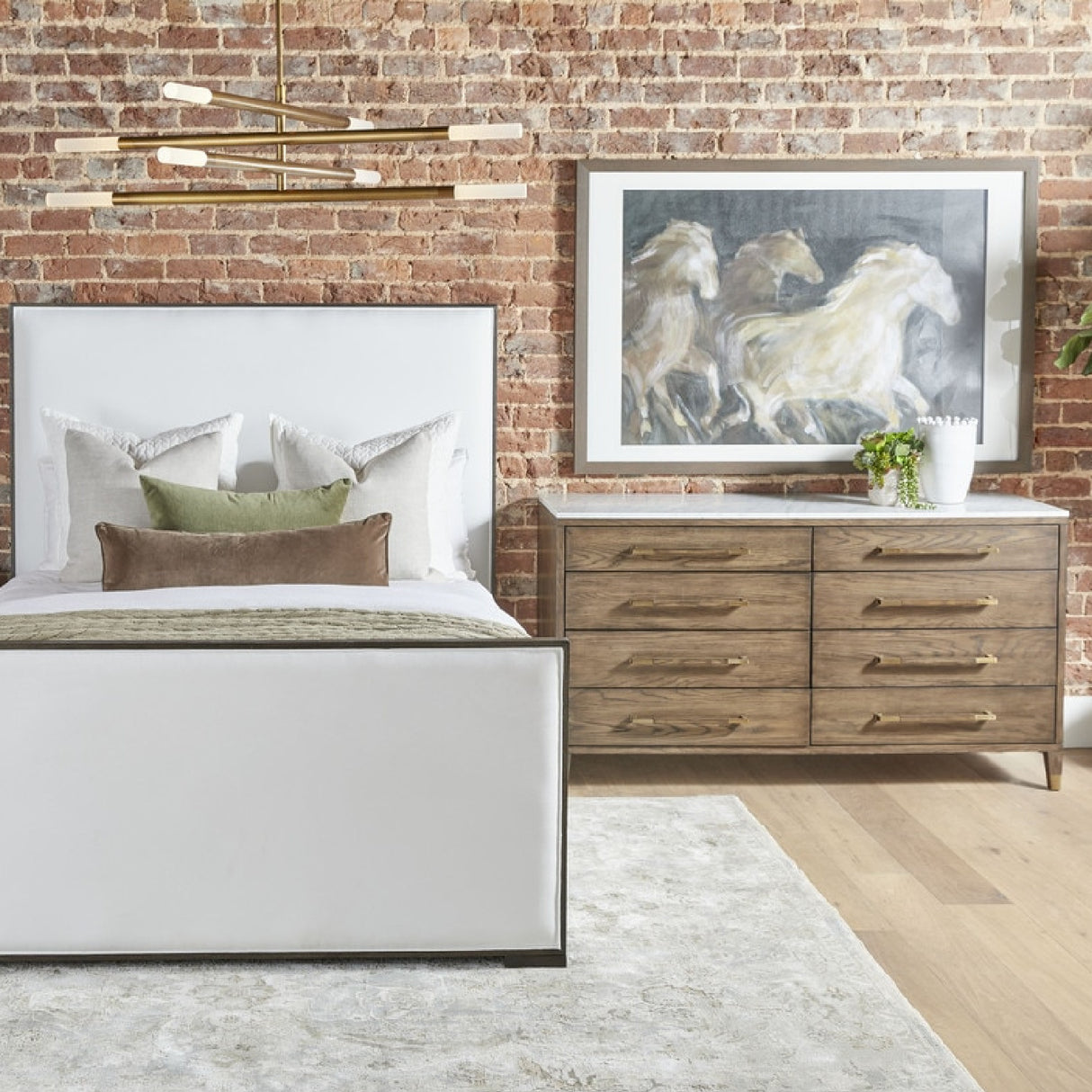 Brown Oak 8-Drawer Double Dresser | Oroa.com