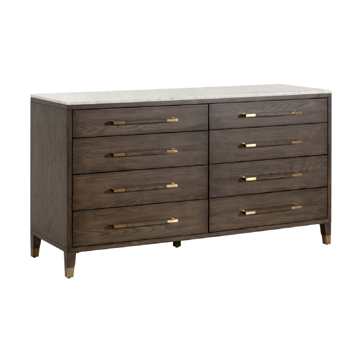 Brown Oak 8-Drawer Double Dresser | Oroa.com