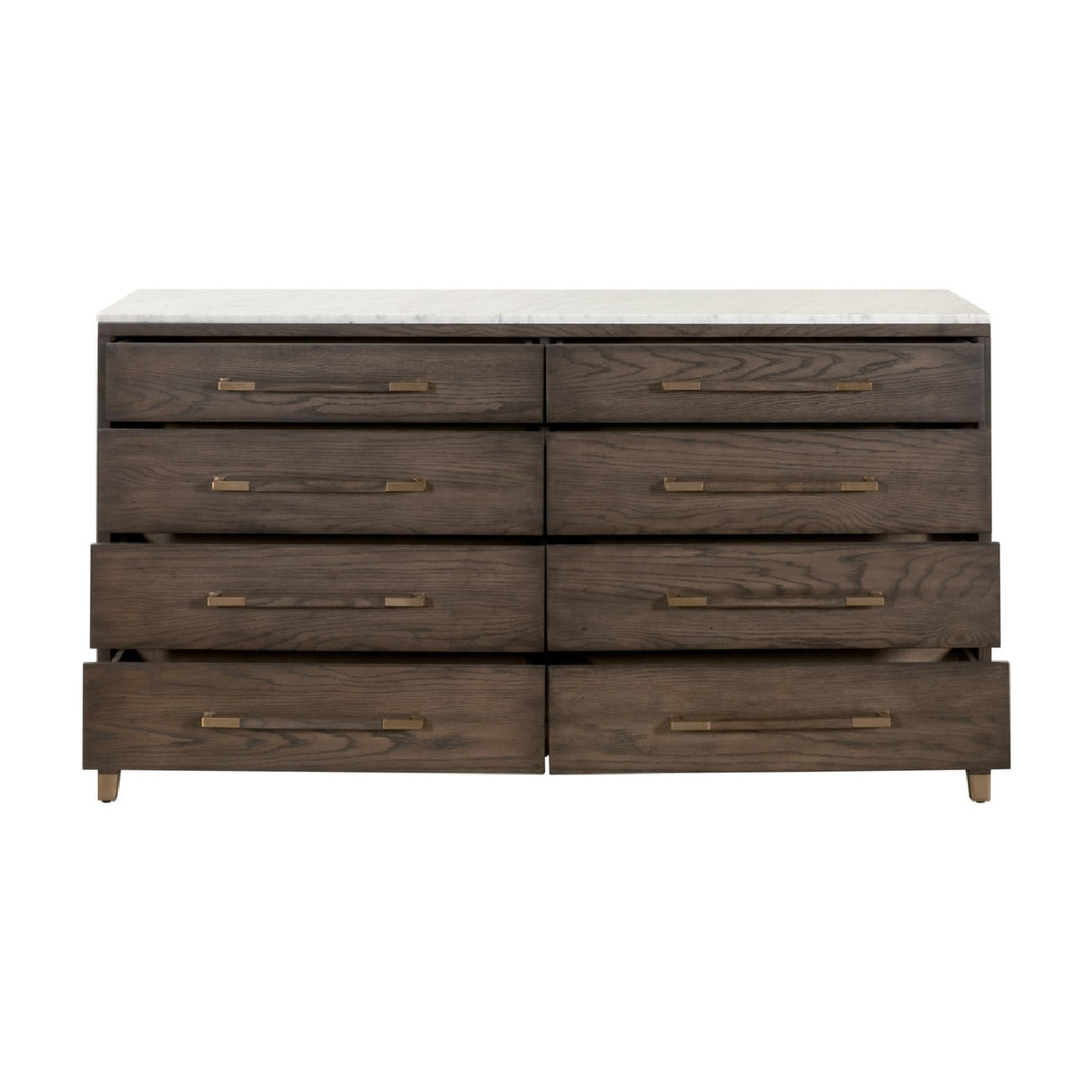 Brown Oak 8-Drawer Double Dresser | Oroa.com
