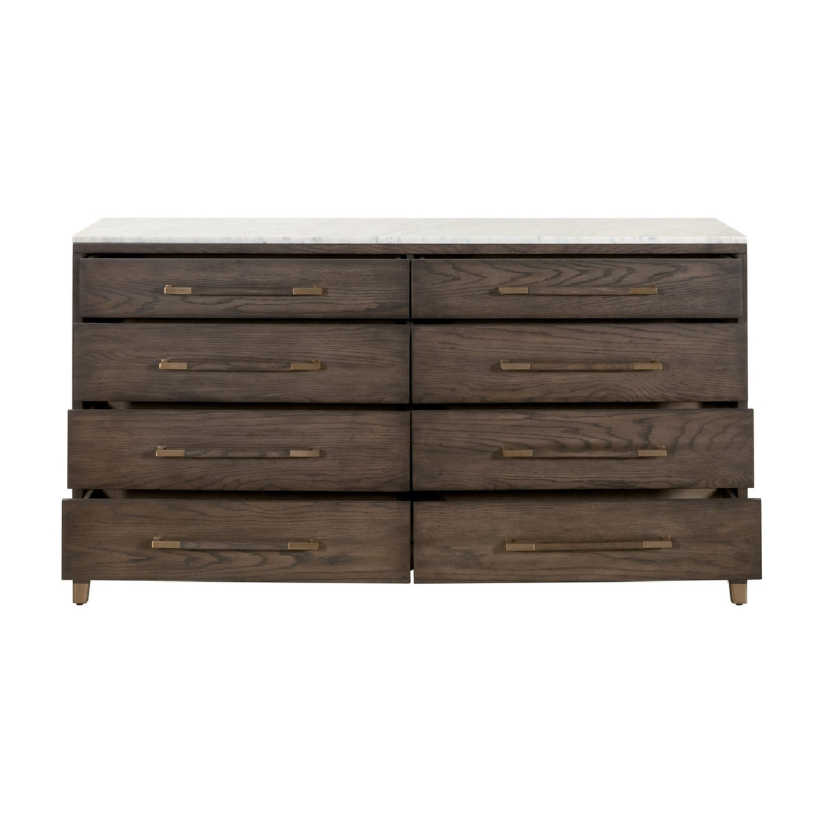 Brown Oak 8-Drawer Double Dresser | Oroa.com