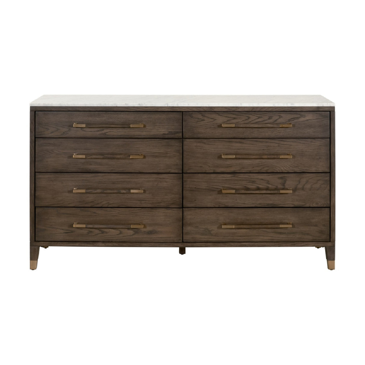 Brown Oak 8-Drawer Double Dresser | Oroa.com