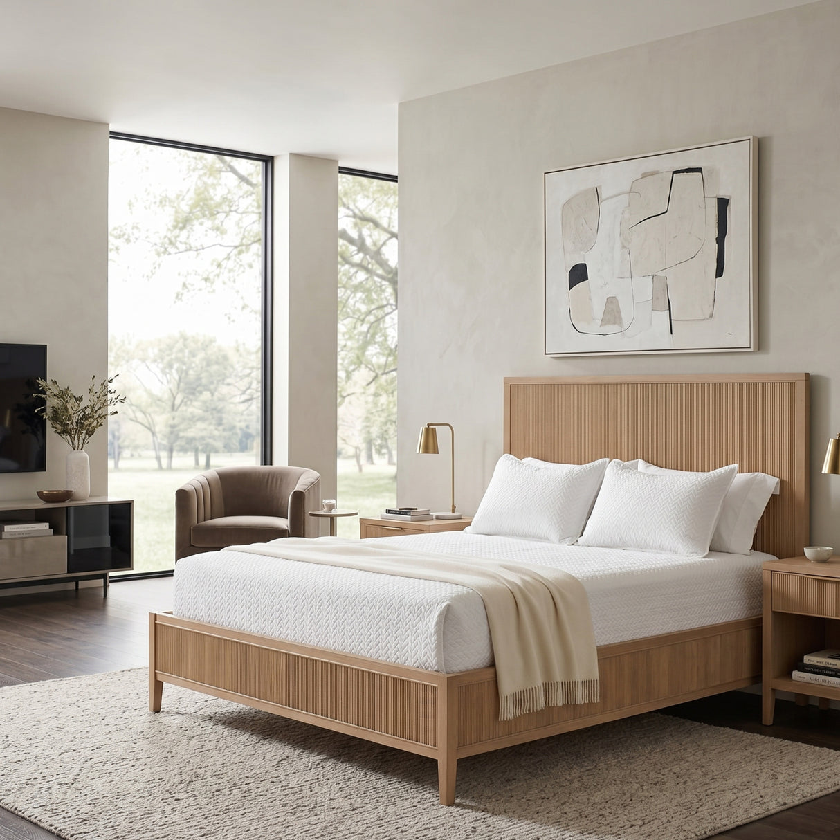 Natural Oak Queen Bed | Oroa.com