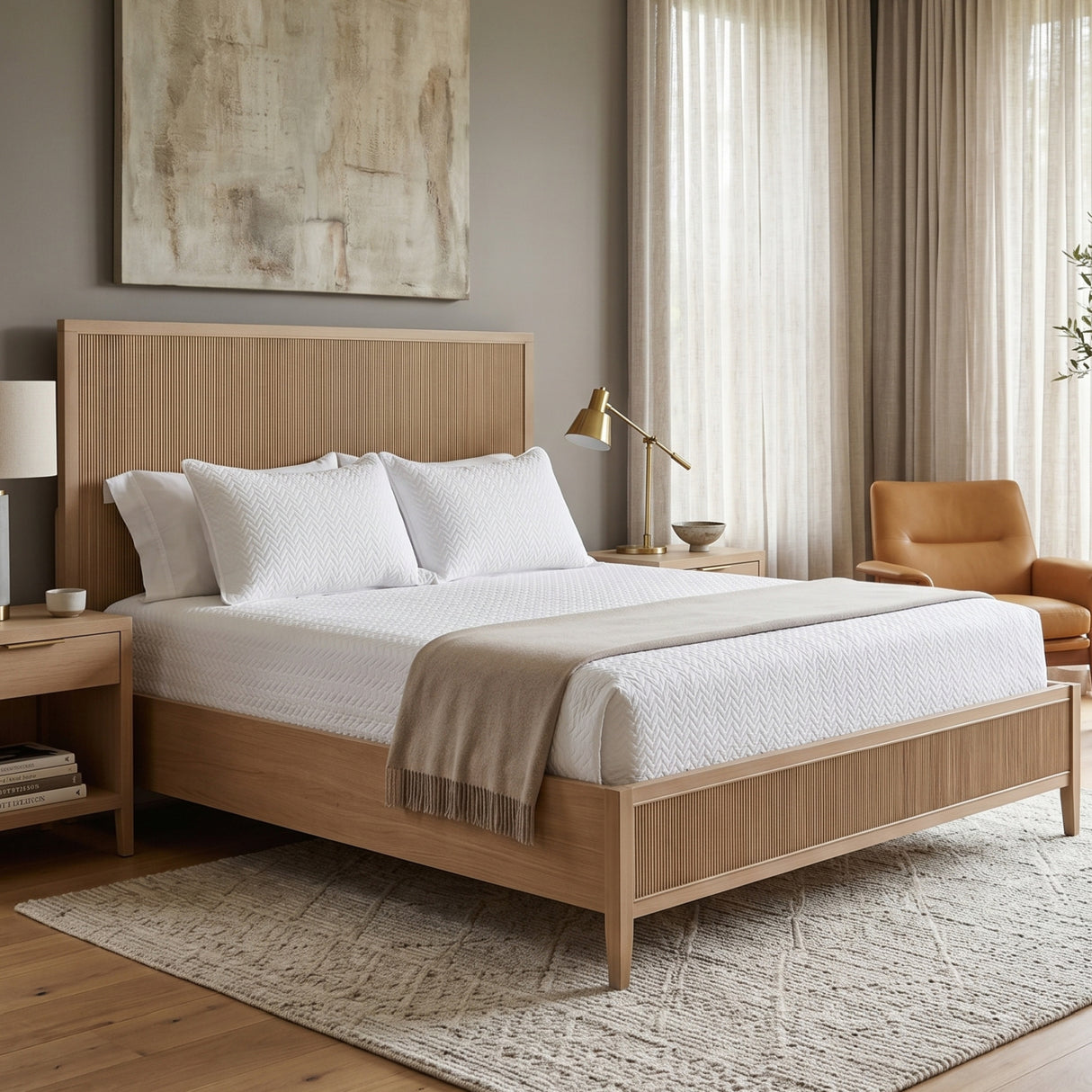 Natural Oak King Bed | Oroa.com