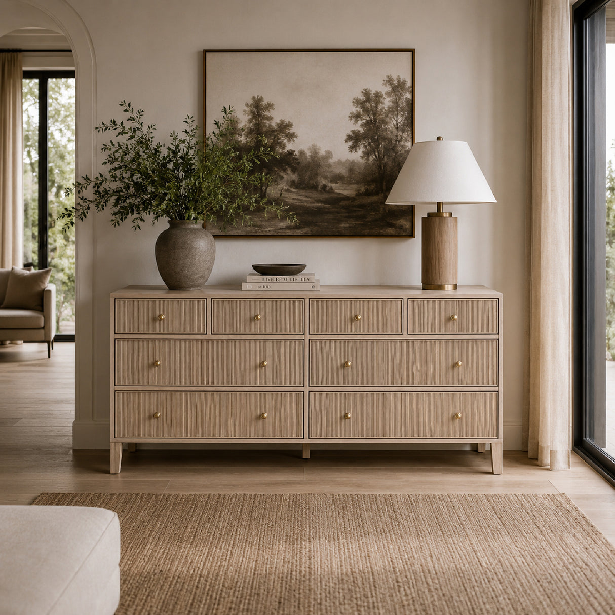 8-Drawer Oak Double Dresser | Oroa.com