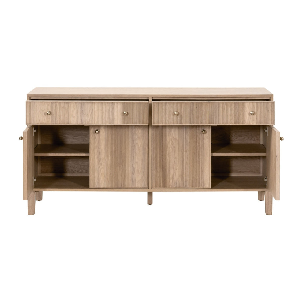 Fluted Solid Wood Media Sideboard | Oroa.com