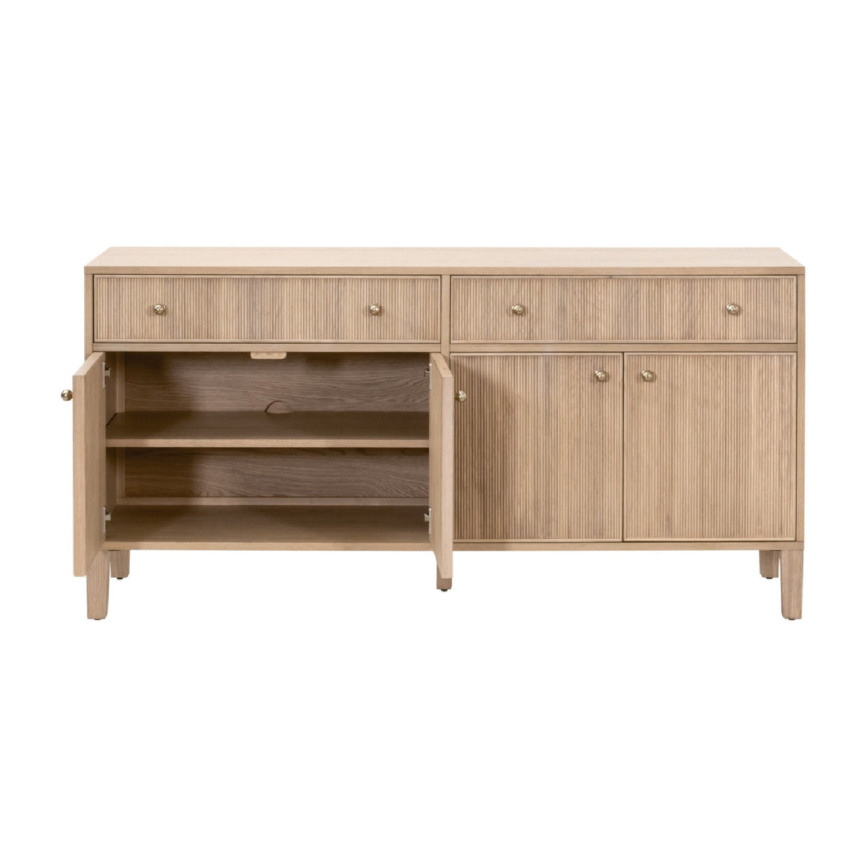 Fluted Solid Wood Media Sideboard | Oroa.com