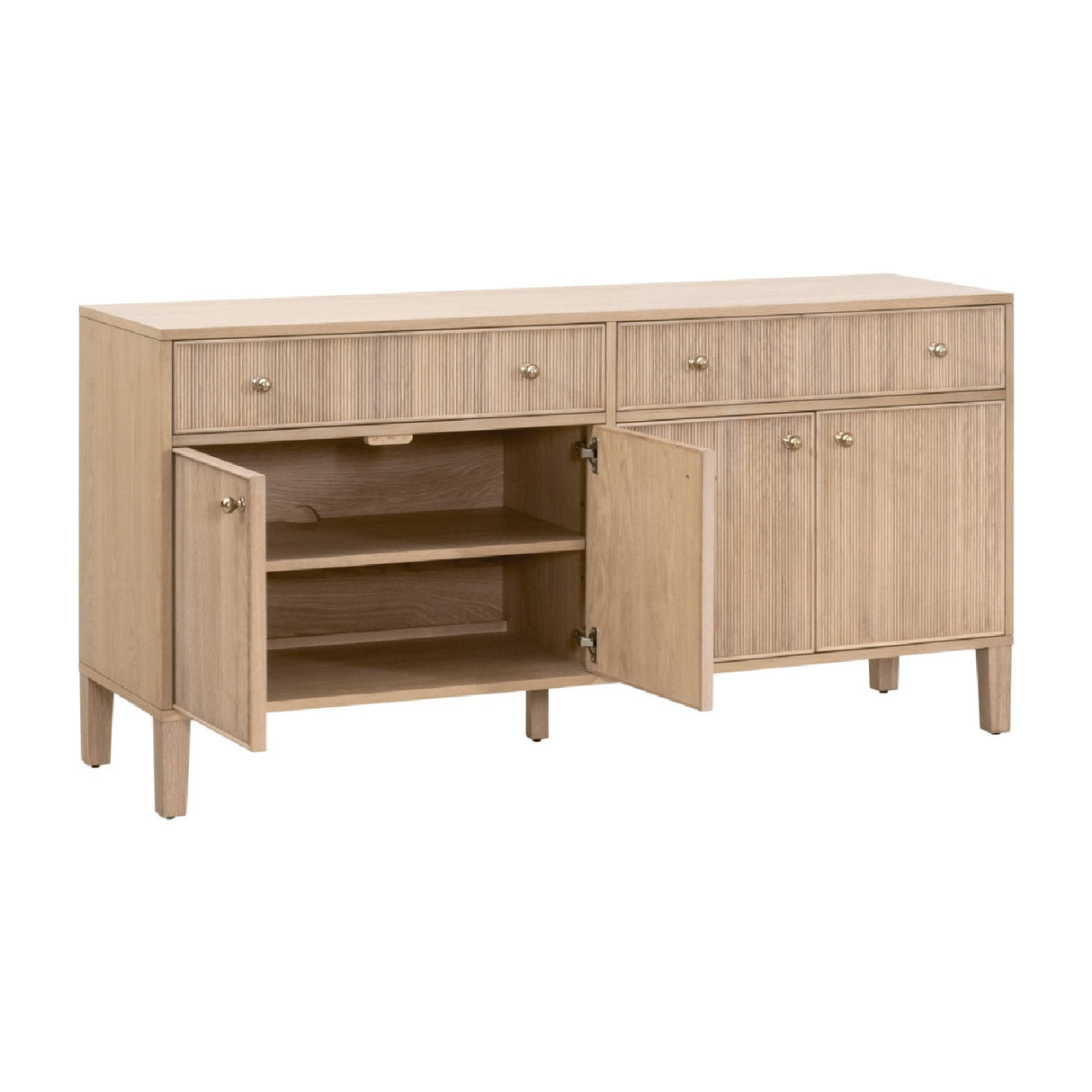 Fluted Solid Wood Media Sideboard | Oroa.com