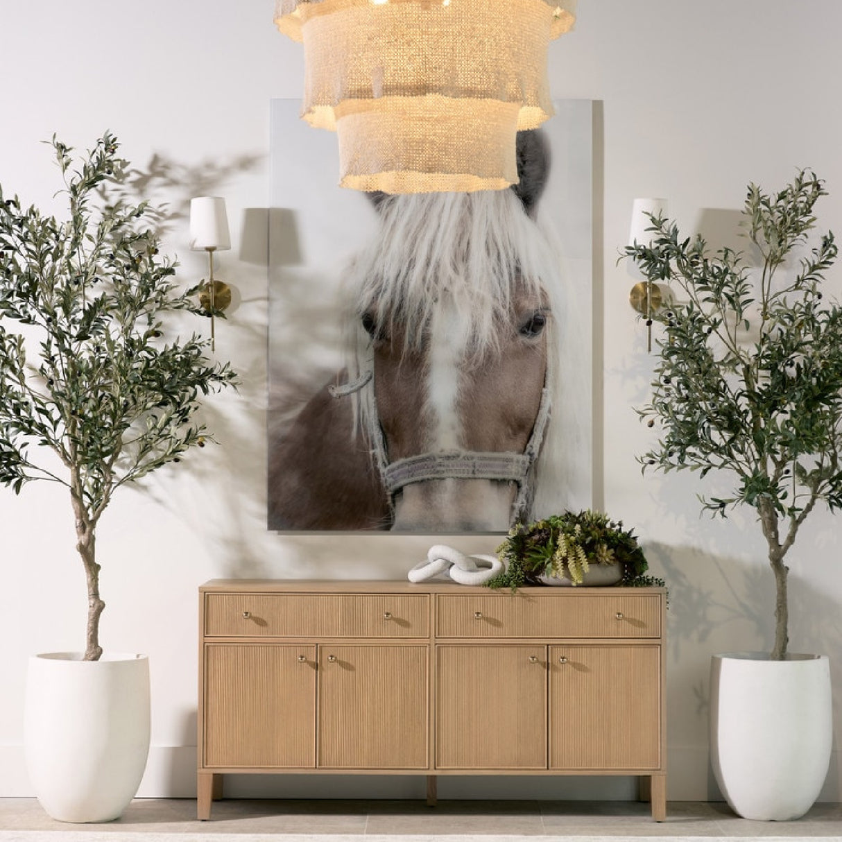 Fluted Solid Wood Media Sideboard | Oroa.com