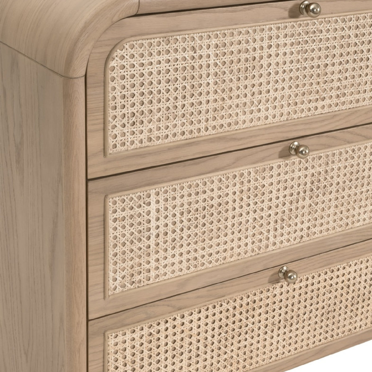 Oak Framed Cane 6-Drawer Dresser | Oroa.com