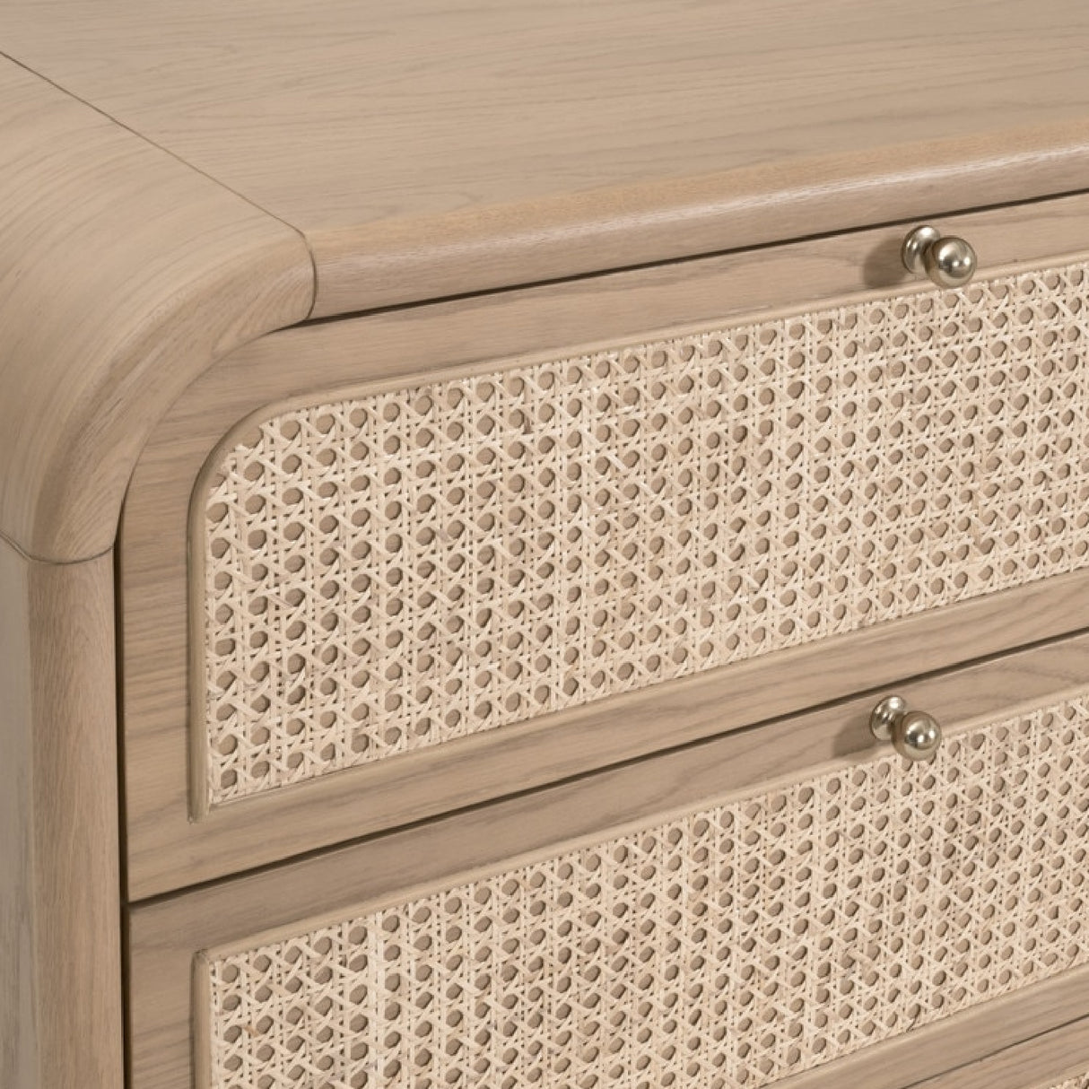 Oak Framed Cane 6-Drawer Dresser | Oroa.com