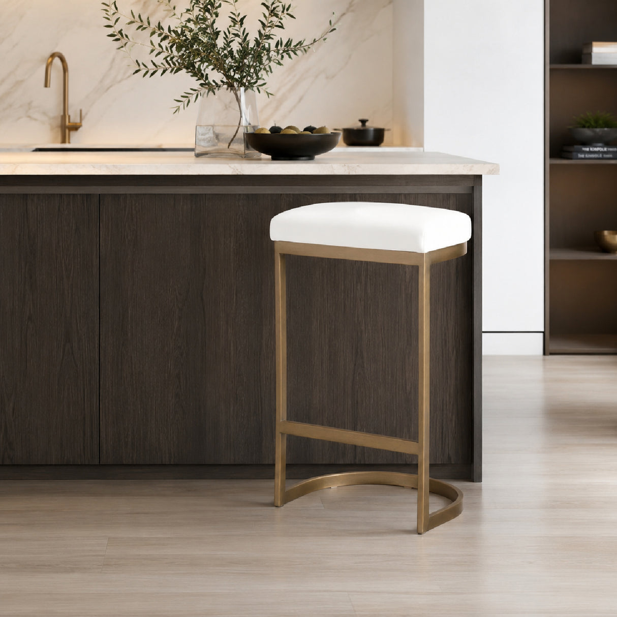 Gold Cantilevered Counter Stool | Oroa.com
