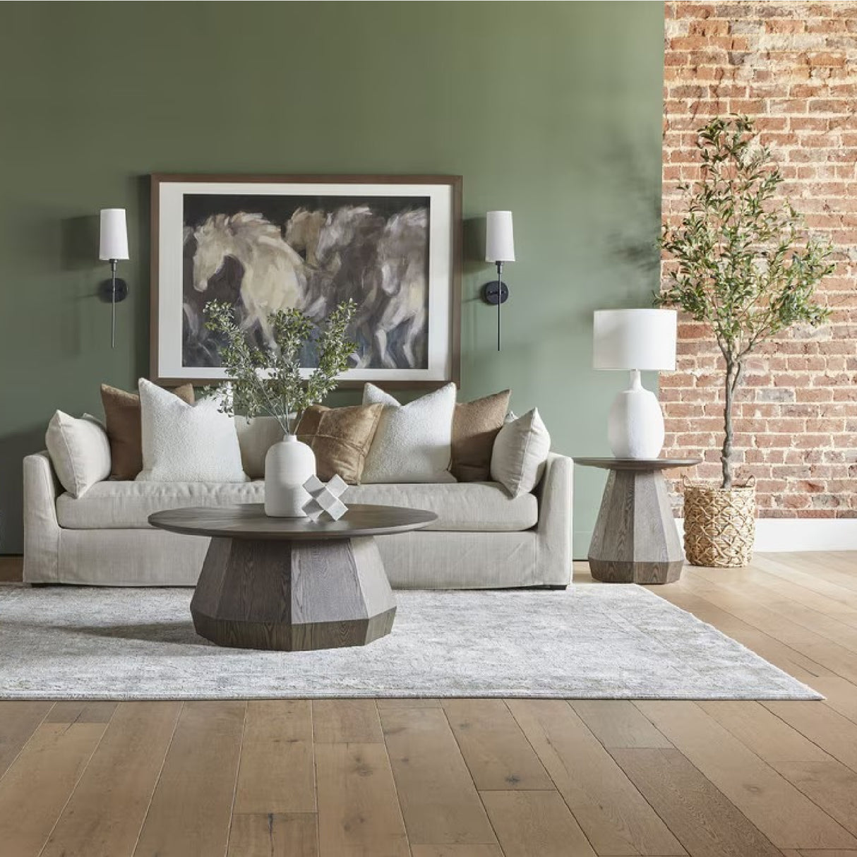 Round Wooden End Table | Oroa.com