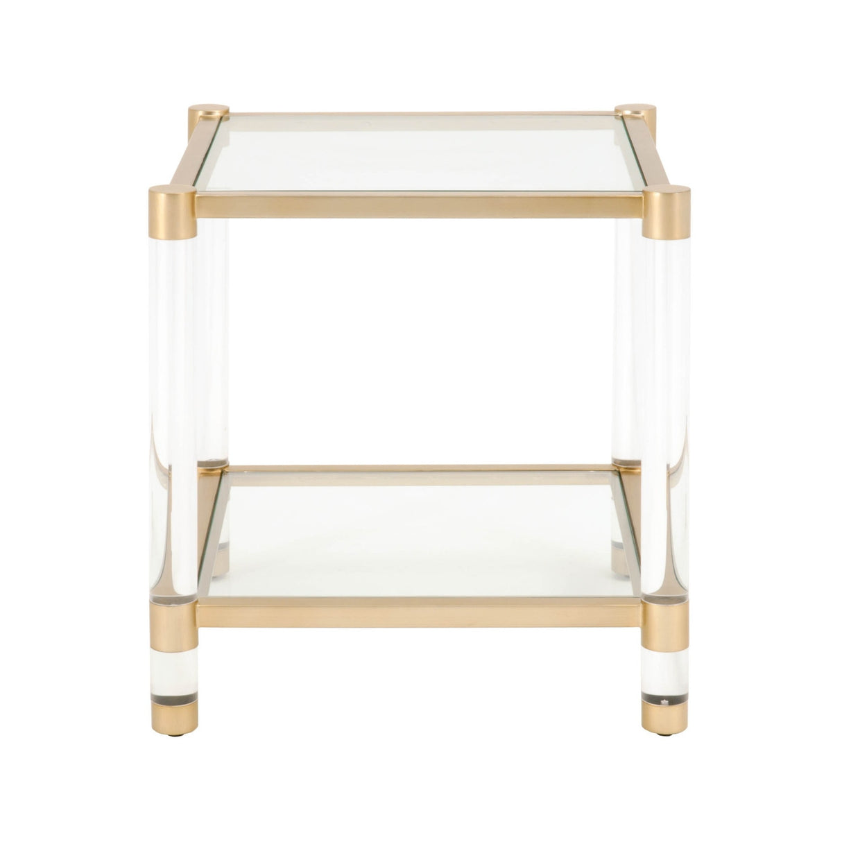 Brass Framed Glass End Table | Oroa.com