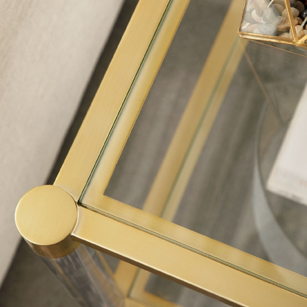 Brass Framed Glass End Table | Oroa.com
