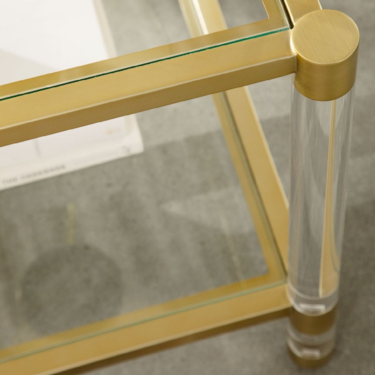 Brass Framed Glass End Table | Oroa.com