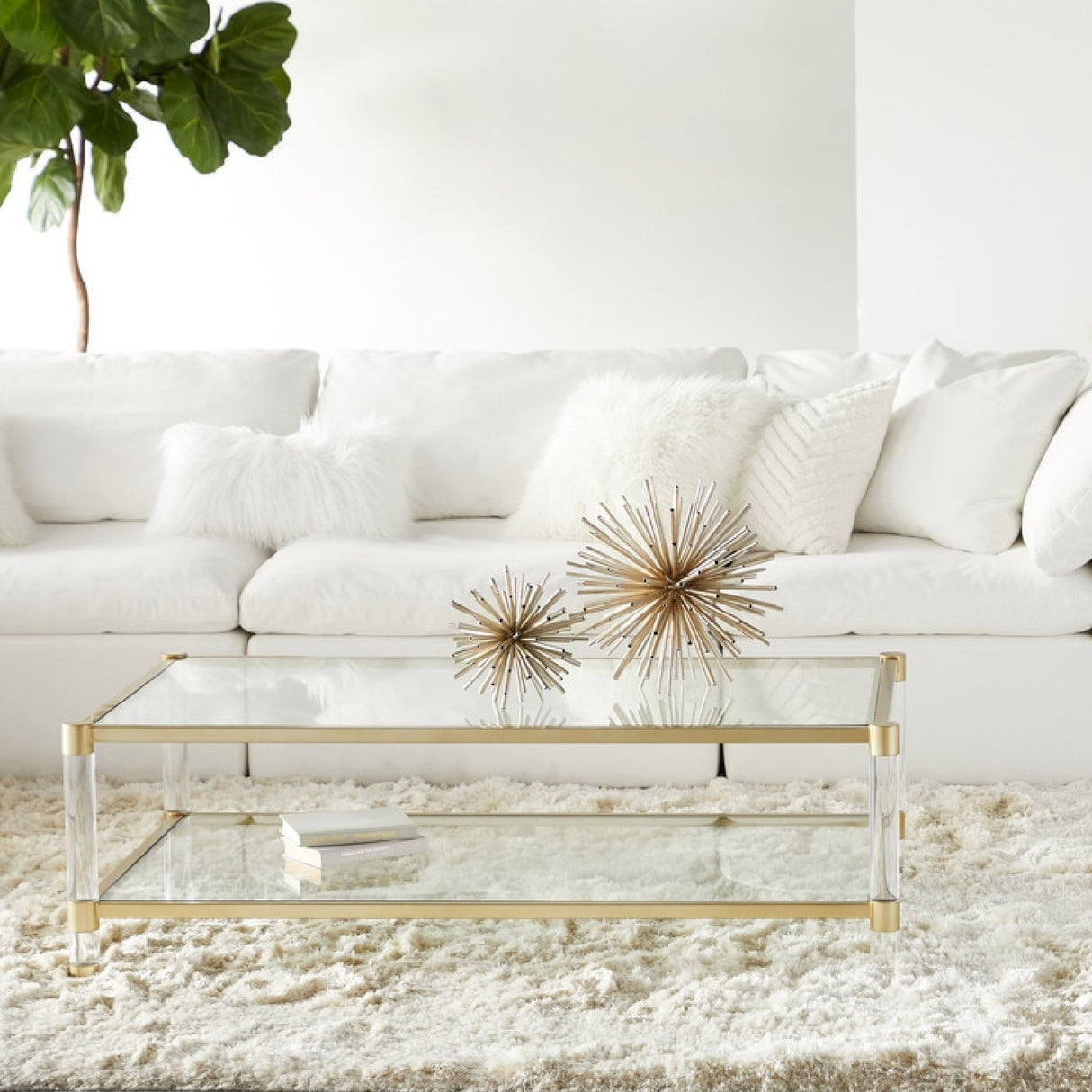Brass Framed Glass Console Table | Oroa.com