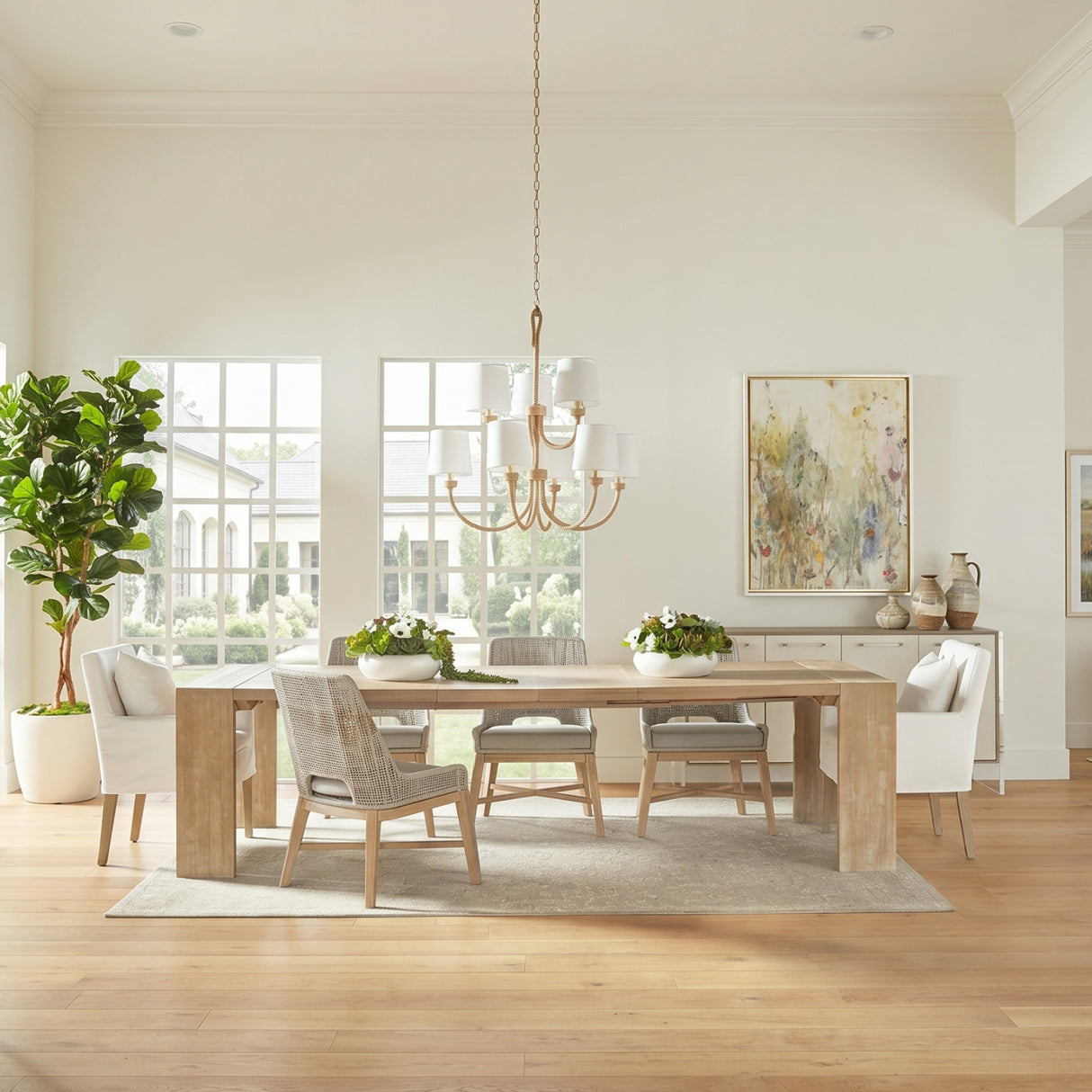 Natural Acacia Extendable Dining Table | Oroa.com