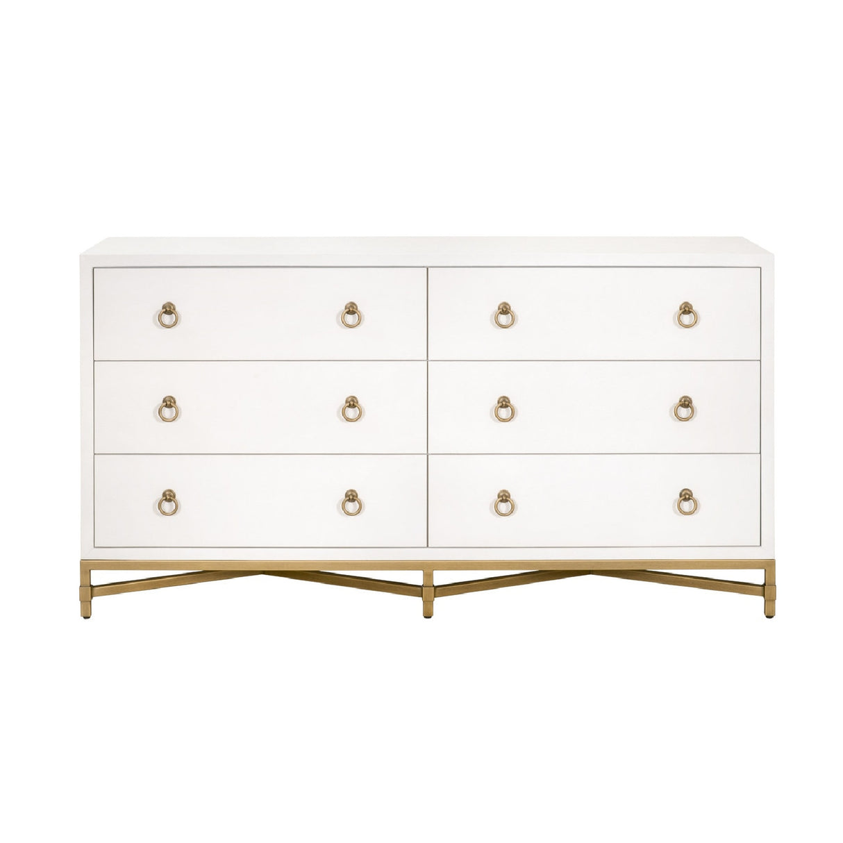 White Shagreen 6-Drawer Double Dresser | Oroa.com