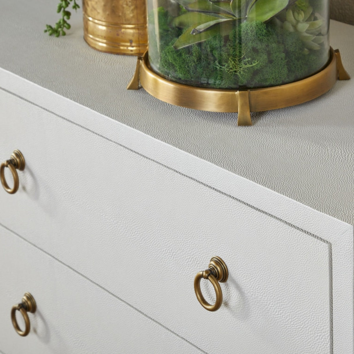 White Shagreen 6-Drawer Double Dresser | Oroa.com
