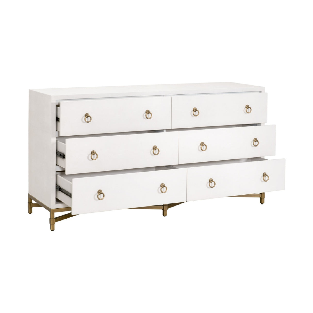 White Shagreen 6-Drawer Double Dresser | Oroa.com