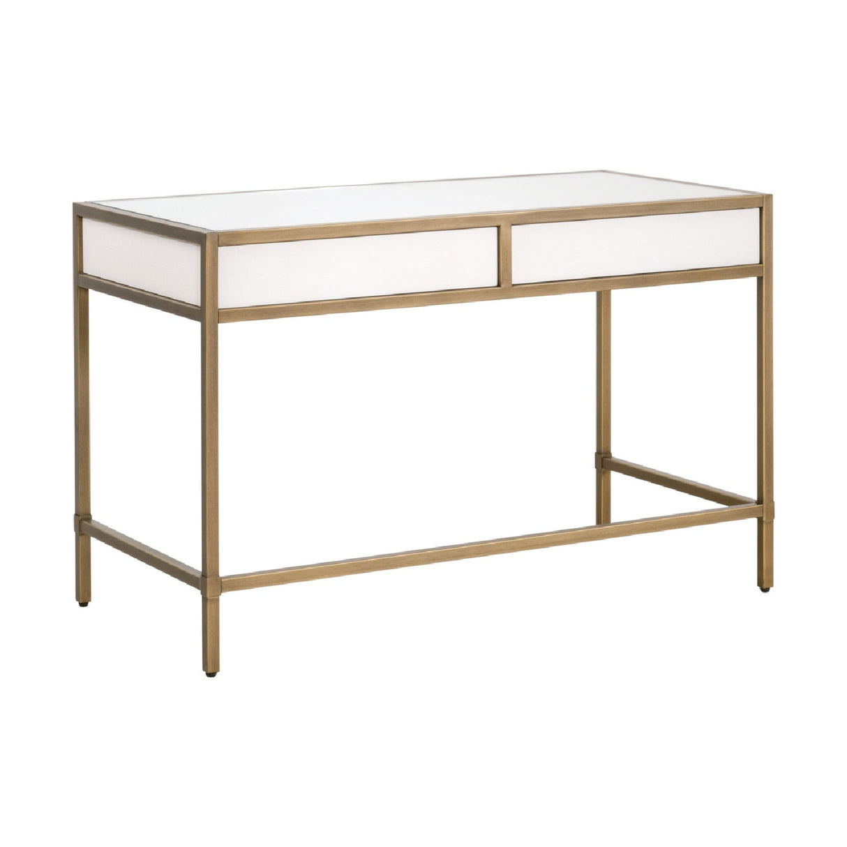 White Shagreen 2-Drawer Desk | Oroa.com