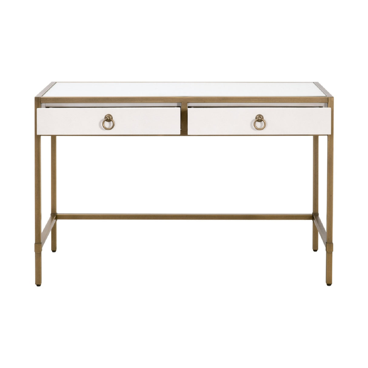 White Shagreen 2-Drawer Desk | Oroa.com