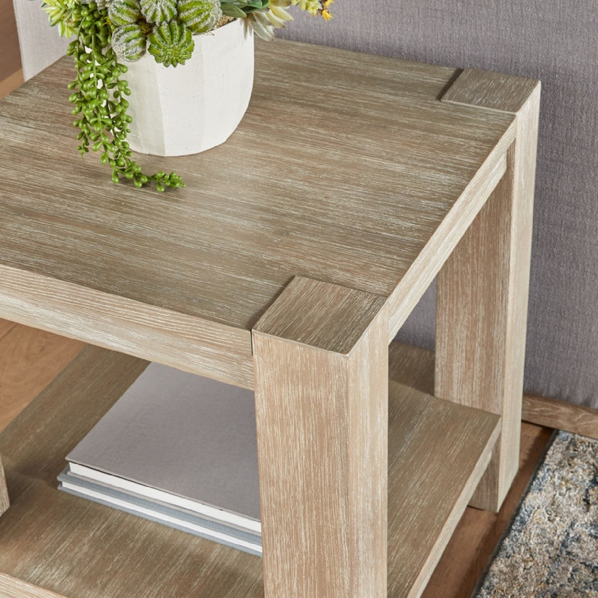Gray Acacia Square End Table | Oroa.com