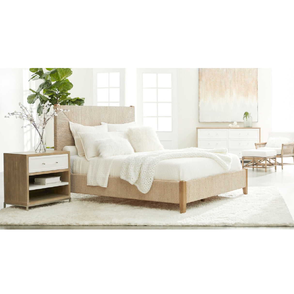 Gray Acacia 1-Drawer Nightstand | Oroa.com
