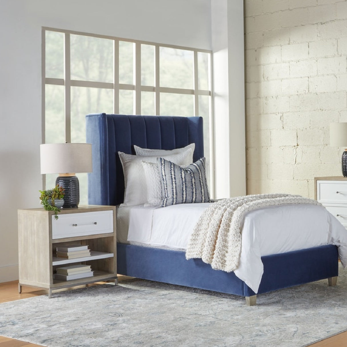 Gray Acacia 1-Drawer Nightstand | Oroa.com