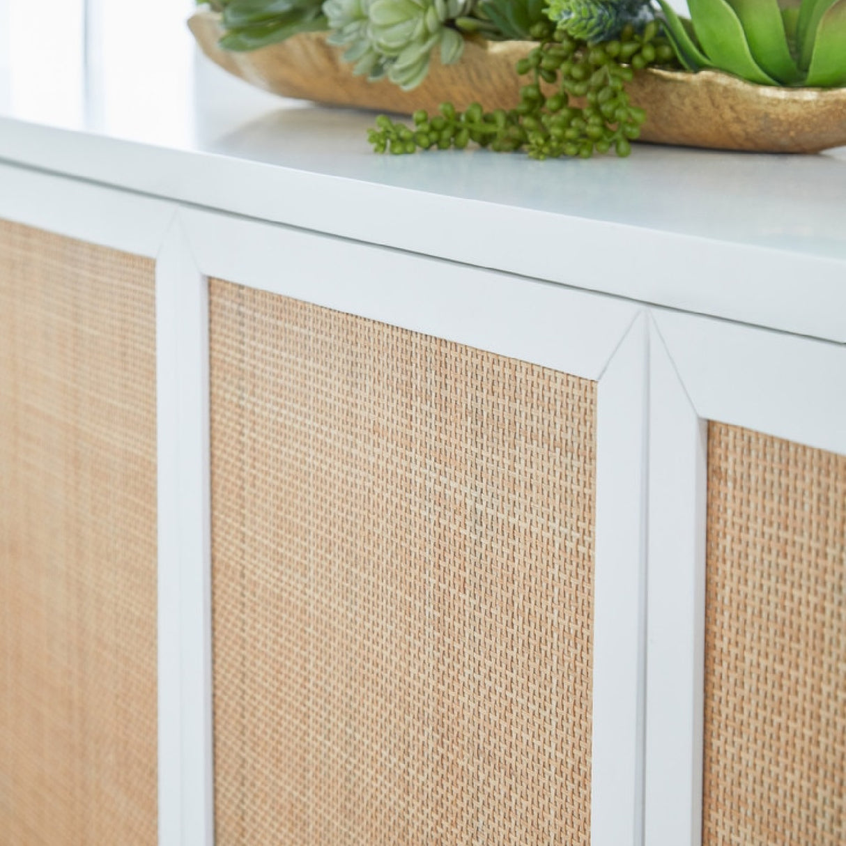 Rattan Inlaid 4-Door Sideboard | Oroa.com