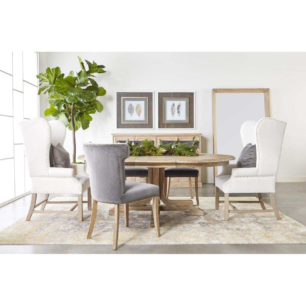 French Linen Wingback Accent Chair | Oroa.com