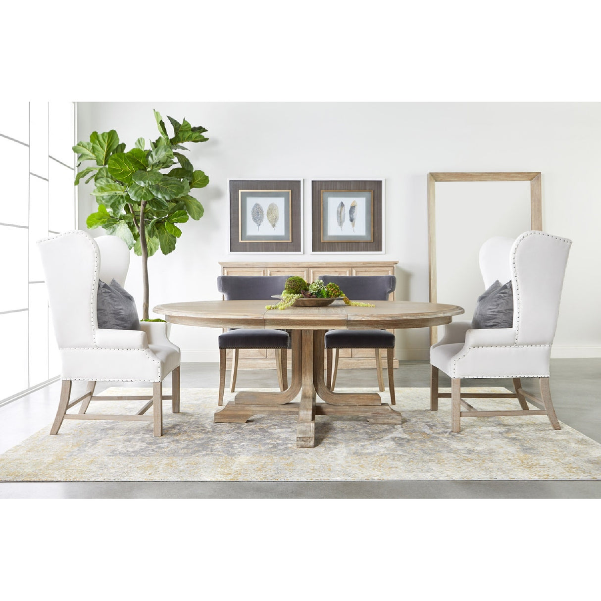 French Linen Wingback Accent Chair | Oroa.com