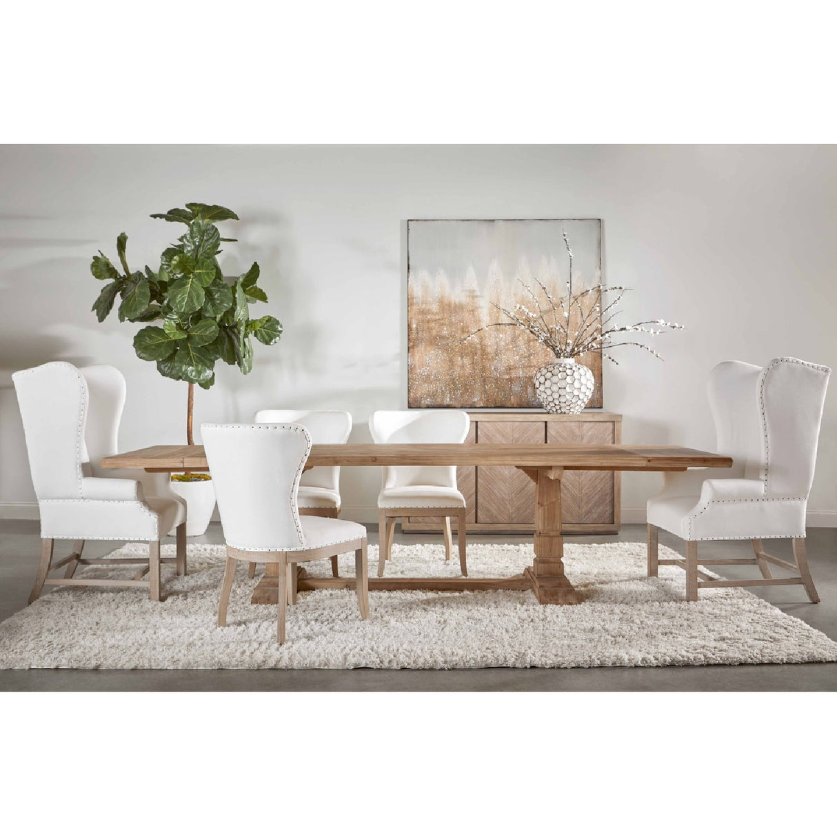 French Linen Wingback Accent Chair | Oroa.com