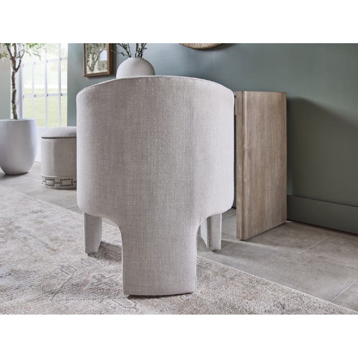 French Linen 3-Legged Accent Chair | Oroa.com