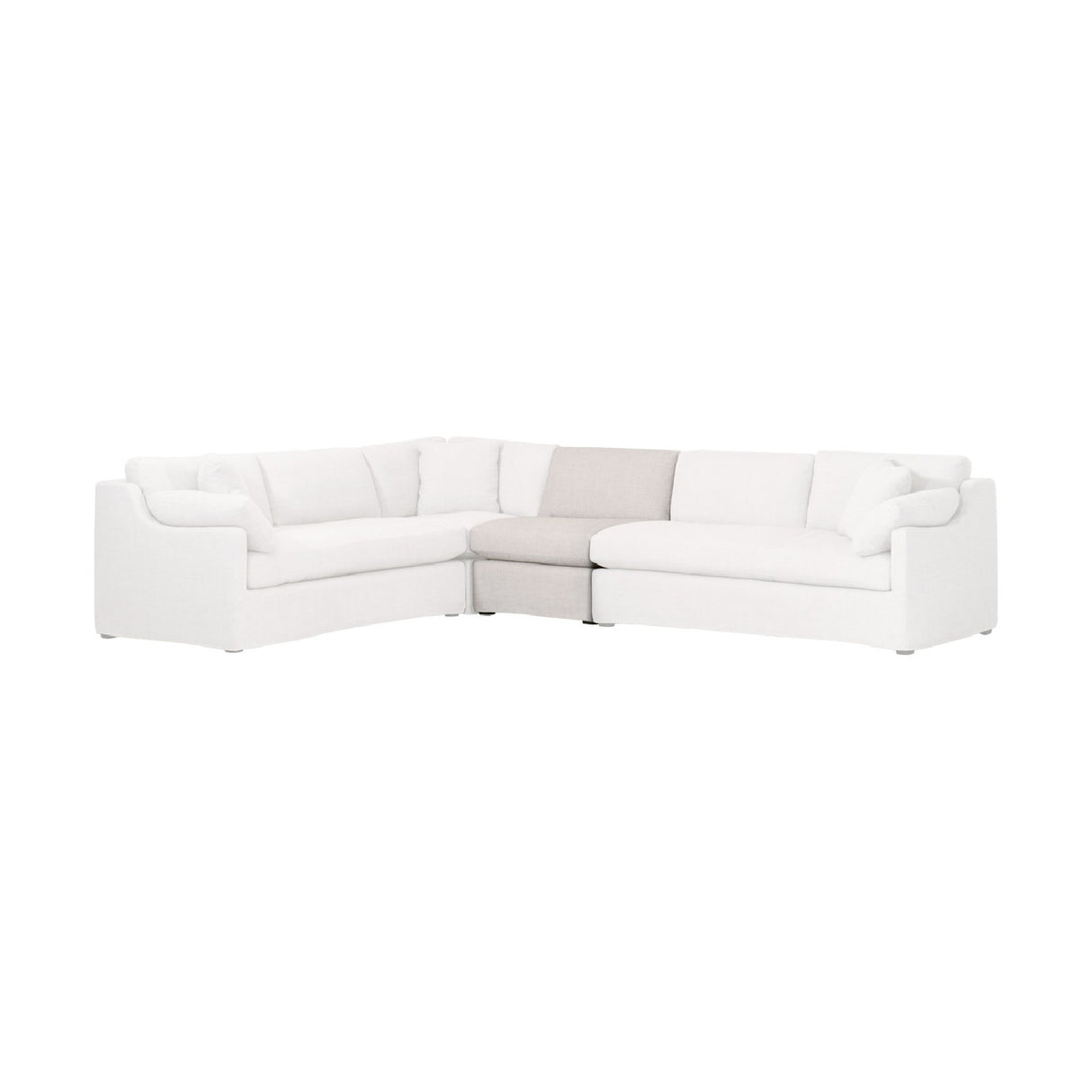 Cream Skirted Modular Accent Chair | Oroa.com