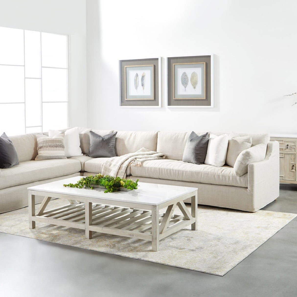 Cream Skirted Modular Accent Chair | Oroa.com