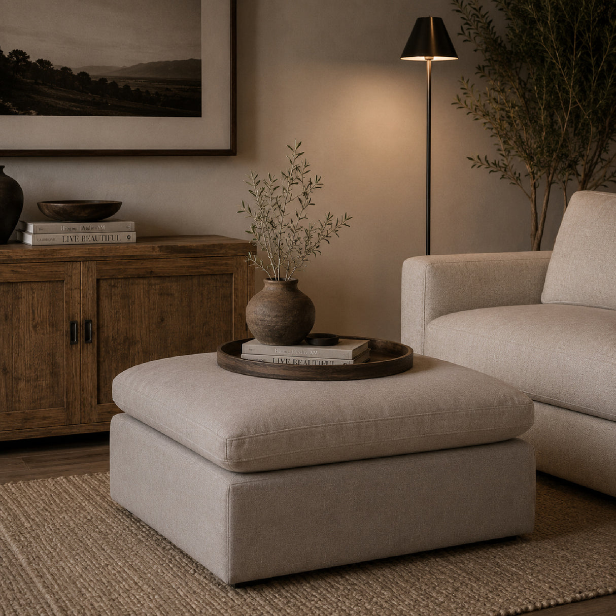 Modern European furniture - Square Cushioned Modular Ottoman - www.oroa.com | Oroa.com
