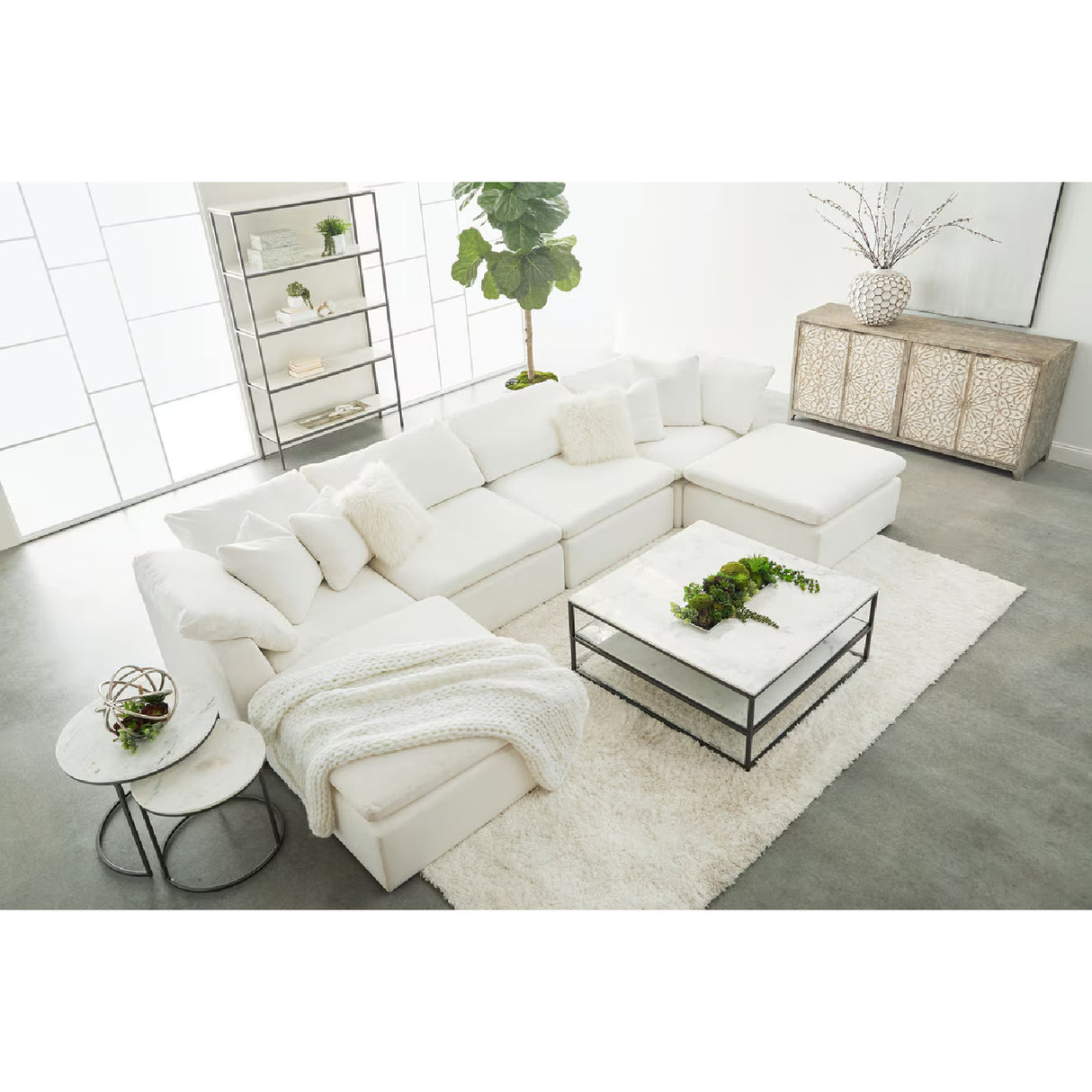 Modern European furniture - Square Cushioned Modular Ottoman - www.oroa.com | Oroa.com