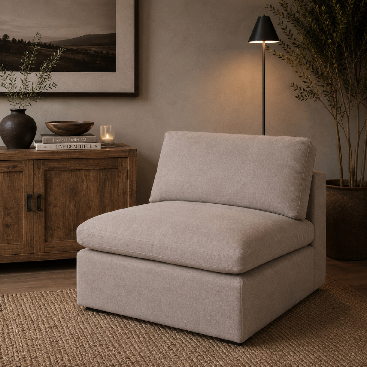 Modern European furniture - Cushioned Modular Sofa Chair - www.oroa.com | Oroa.com